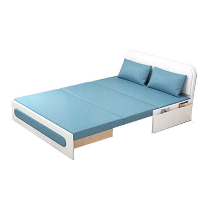 Faux Leather Contemporary Convertible Armless Bed Sofa Couch