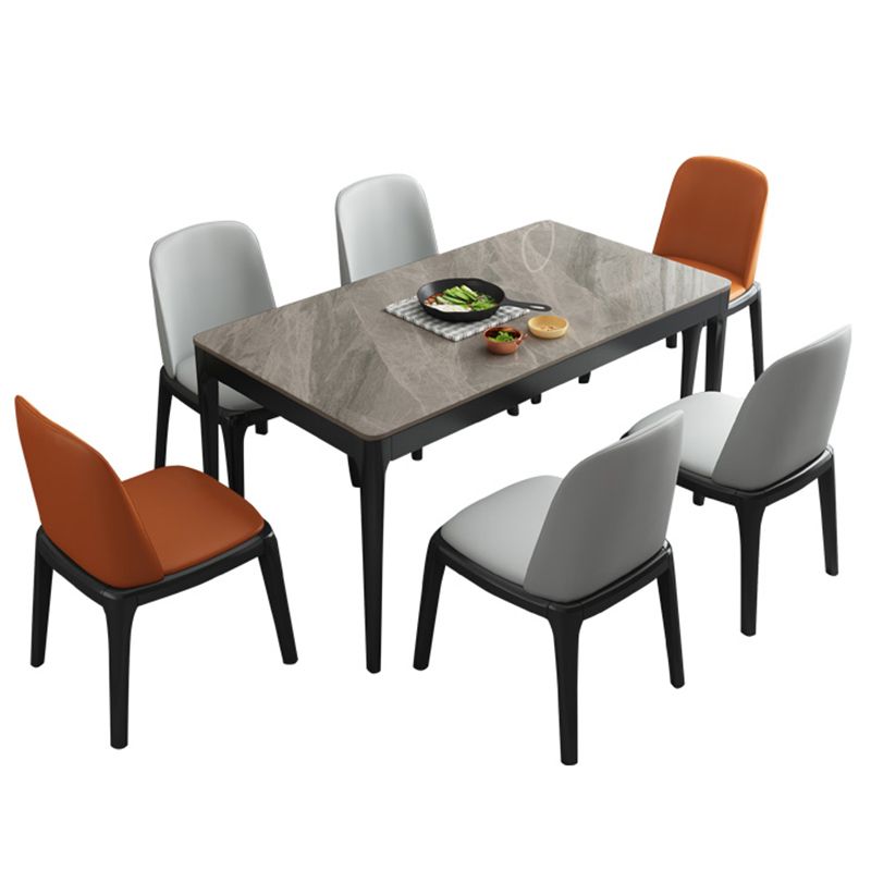 Modern Style 4 Legs Dining Table Three-Color Fixed Table of Sintered Stone Clearhalo ' dining_table' 'Dining Tables & Seating' 'Dining Tables' 'furn' 'furn_dining_table' 'Furniture' 'furniture_dining_table' 'Kitchen & Dining Furniture' 'kitchen&dining_furn' 'kitchen' 'kitchen_dining_table' 1200x1200_0b7e012d-82a8-4f5e-a31a-e03ebcb7ab5e