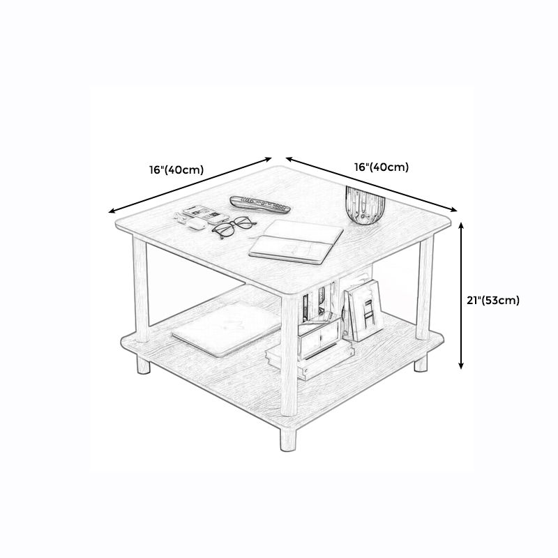 Scandinavian Wood End Table 4 Legs Sofa Side End Table with Shelf Clearhalo 'Coffee & Accent Tables' 'End & Side Tables' 'end_side_tables' 'furn' 'furn_end_side_tables' 'Furniture' 'Living Room Furniture' 1200x1200_0b7e4eec-e8ea-49d8-8e4c-b25ed428f768