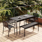 Contemporary Metal Patio Dining Side Chair Slat Back Side Chair Clearhalo 'Dining Chairs' 'Dining Tables & Seating' 'dining_chair' 'furn' 'furn_dining_chair' 'Furniture' 'furniture_dining_chair' 'Kitchen & Dining Furniture' 1200x1200_0b7eaa85-d4db-4ef6-965e-dd110d2a89ff
