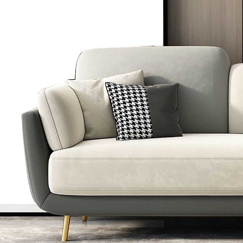 Polish Finish Sofa Flared Arm Sofa for Living Room and Bonus Room Clearhalo 'furn' 'furn_sofas' 'Furniture' 'furniture_sofas' 'kitchen' 'kitchen_sofas' 'Living Room Furniture' 'Sofa' 'sofas' 1200x1200_0b7f2c6e-8c90-4dc5-832a-d23581b66d1b