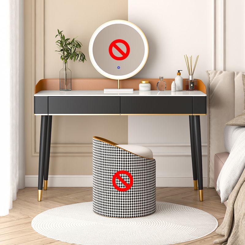 Tavolo da toeletta da toeletta per vanità nero comò con cassetti di stoccaggio