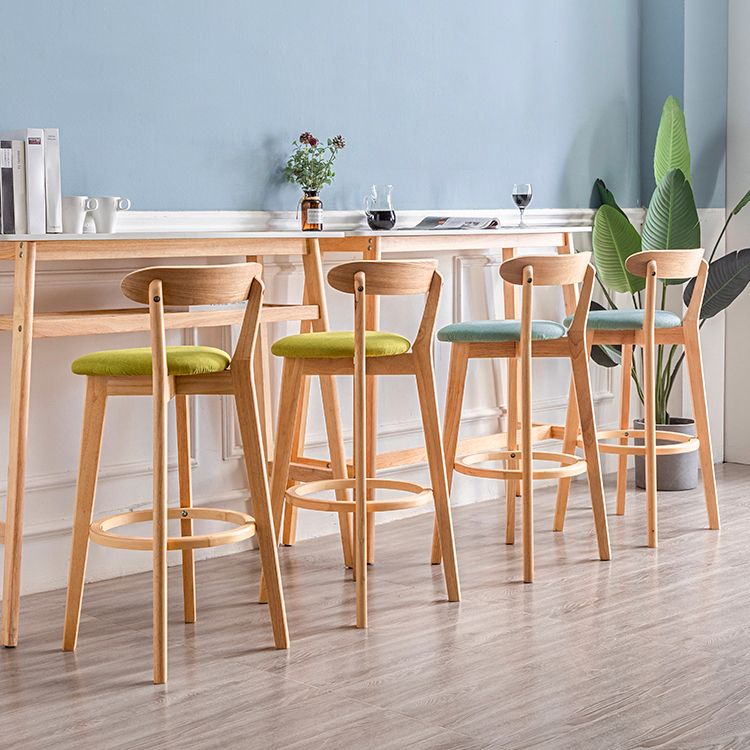 Modern Armless Backrest Counter Stool Wood Household Bar Stool with Cushion and Pedal Clearhalo 'Bar Furniture' 'Bar Stools' 'bar_stools' 'furn' 'furn_bar_stools' 'furniture_bar_stools' 'Kitchen & Dining Furniture' 'kitchen&dining_furn' 'kitchen' 'kitchen_furn' Furniture' 1200x1200_0b802dff-298c-40fc-a2f2-e82161eb396b