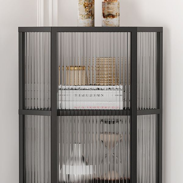 Industrial Curio Cabinet Metal Glass Doors Storage Cabinet with Legs for Living Room Clearhalo 'Display & China Cabinets' 'display_china_cabinets' 'furn' 'furn_display_china_cabinets' 'Furniture' 'Kitchen & Dining Furniture' 1200x1200_0b8045a9-74a8-45f2-9ff9-59f0fee2c716