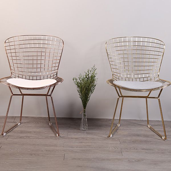 Contemporary Metal Dining Armless Chairs Open Back Dining Side Chair for Home Use Clearhalo ' kitchen&dining_furn' 'Dining Chairs' 'Dining Tables & Seating' 'dining_chair' 'furn' 'furn_dining_chair' 'Furniture' 'furniture_dining_chair' 'Kitchen & Dining Furniture' 'kitchen' 1200x1200_0b838b84-7647-459b-b390-6e8701843951