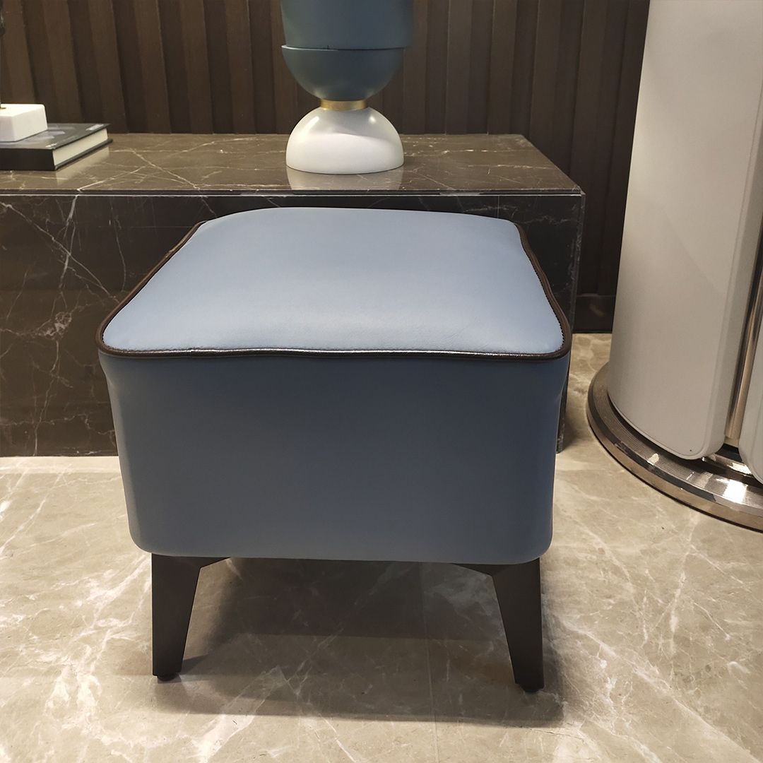 Mid-Century Modern Pouf Ottoman Faux Leather Upholstered Square Ottoman with Chair Legs Clearhalo 'furn' 'furn_ottomans_poufs' 'Furniture' 'Living Room Furniture' 'Ottomans & Poufs' 'ottomans_poufs' 1200x1200_0b863faf-cb53-4f28-bc6c-6790ffee54b2