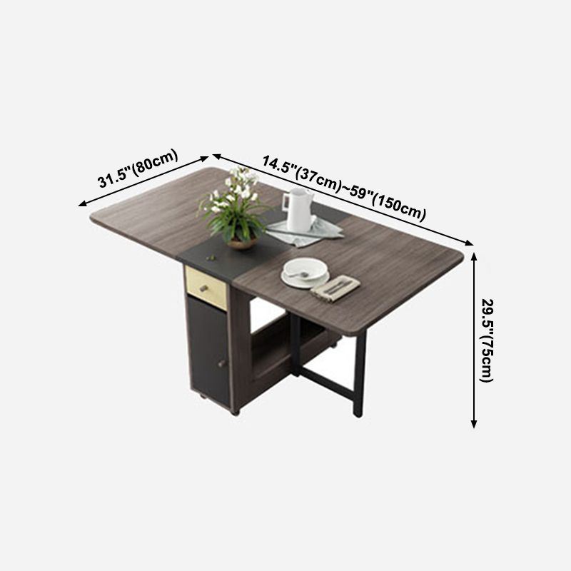 Foldable Artificial Wood Table Modern Rectangle Table with Storage (only table) Clearhalo ' dining_table' 'Dining Tables & Seating' 'Dining Tables' 'furn' 'furn_dining_table' 'Furniture' 'furniture_dining_table' 'Kitchen & Dining Furniture' 'kitchen&dining_furn' 'kitchen' 'kitchen_dining_table' 1200x1200_0b874532-27a0-4006-990a-a838b0dfb68c