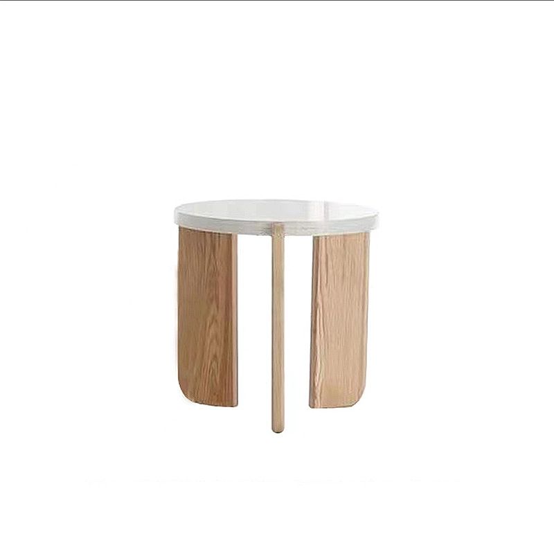 Einzel-Couchtisch mit 3 Beinen, moderner Cocktailtisch aus Holz in Beige/Braun