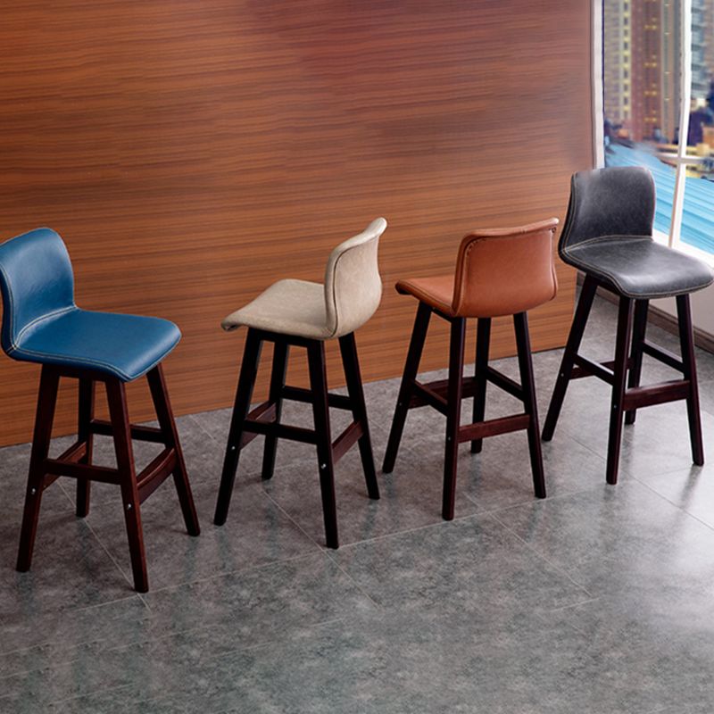 Scandinavian Style Bar-stool Square Leather Seat Counter Chair for Kitchen Bar Clearhalo 'Bar Furniture' 'Bar Stools' 'bar_stools' 'furn' 'furn_bar_stools' 'furniture_bar_stools' 'Kitchen & Dining Furniture' 'kitchen&dining_furn' 'kitchen' 'kitchen_furn' Furniture' 1200x1200_0b88c792-d7fd-4f02-b3be-d0522e2b3f78