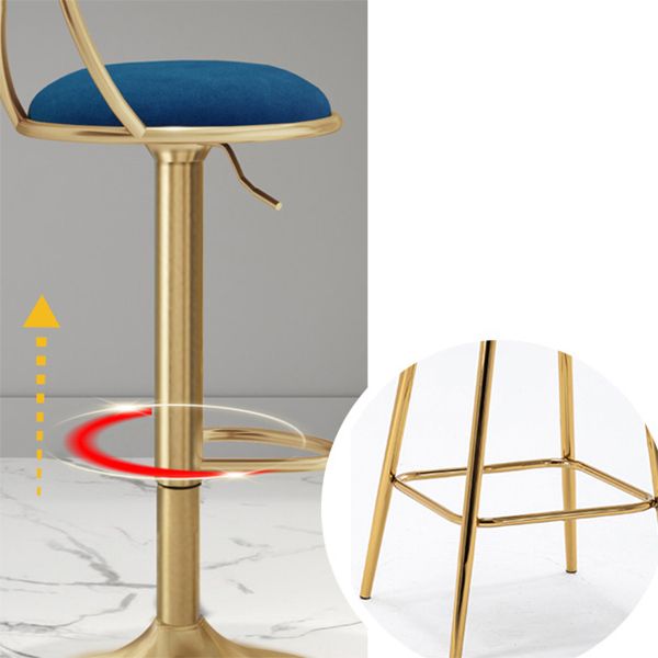 Adjustable Glam Bar Stool Footrest Low Back Upholstered Indoor Counter Stool Clearhalo 'Bar Furniture' 'Bar Stools' 'bar_stools' 'furniture_bar_stools' 'Kitchen & Dining Furniture' 'kitchen&dining_furn' 'kitchen' 'kitchen_furn' Furniture' 1200x1200_0b8bb008-3281-4009-9a53-bba077a77ce8