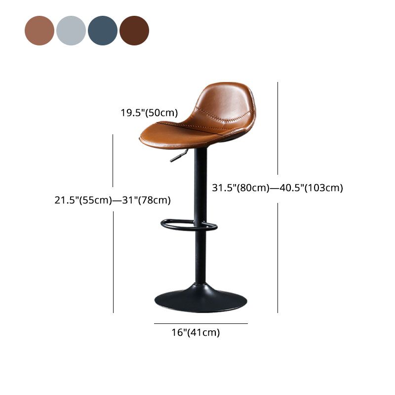 Adjustable Height Iron Leather Counter Stools Black Swivel Scandinavian Bar Stools Clearhalo 'Bar Furniture' 'Bar Stools' 'bar_stools' 'furn' 'furn_bar_stools' 'furniture_bar_stools' 'Kitchen & Dining Furniture' 'kitchen&dining_furn' 'kitchen' 'kitchen_furn' Furniture' 1200x1200_0b8c9788-7c55-4973-8b8d-3e5989ae73e2