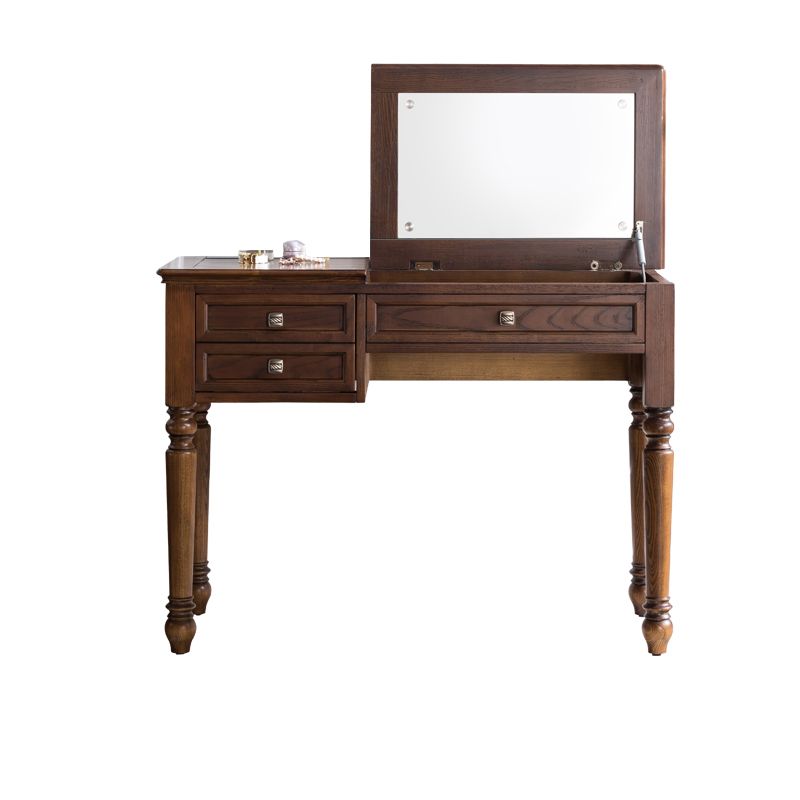 30,7 "Altezza 2-Drawer marrone in legno in legno in legno in legno Specchio Makeup Vanity
