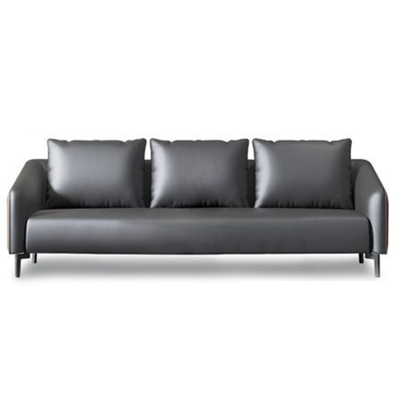 Contemporary Standard Tuxedo Arm Loveseat Leather Loveseat with Pillows Clearhalo 'furn' 'furn_sofas' 'Furniture' 'furniture_sofas' 'kitchen' 'kitchen_sofas' 'Living Room Furniture' 'Sofa' 'sofas' 1200x1200_0b8f2cfc-6cb1-482e-a8a9-d06e0b5cab04