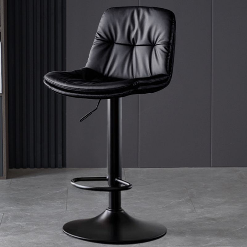 Taburetes de barra de cuero sintética Tortón de barra de altura ajustable giratoria con reposapiés