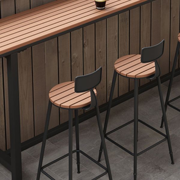 Industrial Metal Counter-height Stool Footrest Low Back Outdoor Counter Bar Stool in Black Clearhalo 'Bar Furniture' 'Bar Stools' 'bar_stools' 'furn' 'furn_bar_stools' 'Furniture' 'Kitchen & Dining Furniture' 1200x1200_0b90c8dc-60dd-48b8-806f-35ebfa07e281