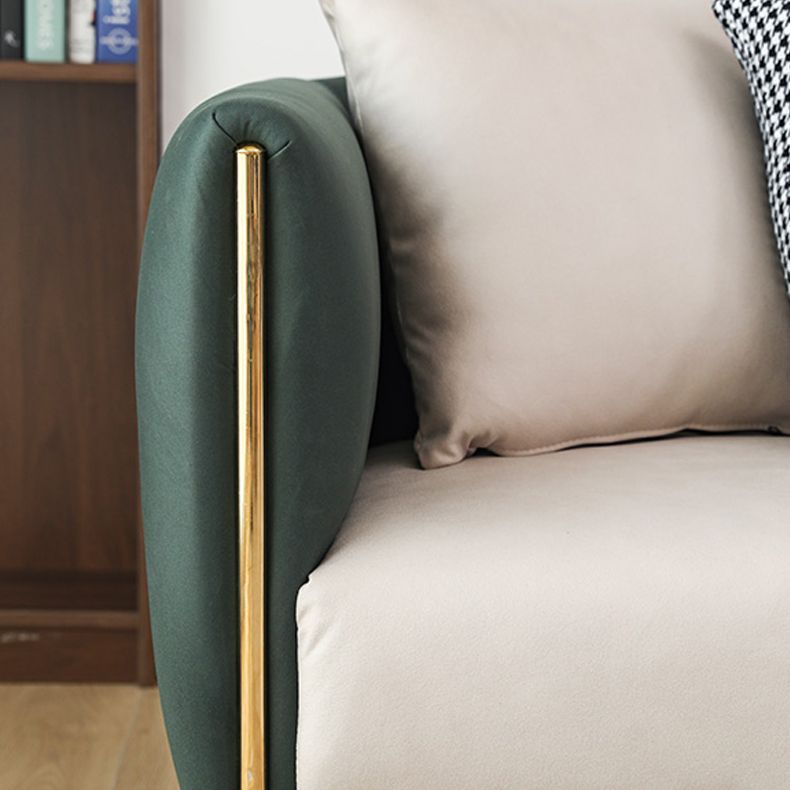 Glam Square Arm Sofa 29.13" High Faux Leather Sofa Stain Resistant