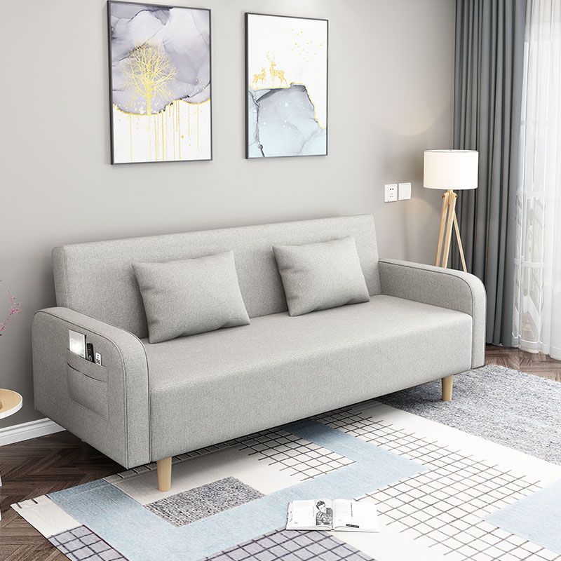 29.5"H Contemporary Solid Color Square Arm Convertible Sleeper Sofa for Apartment Clearhalo 'furn' 'furn_sofas' 'Furniture' 'furniture_sofas' 'kitchen' 'kitchen_sofas' 'Living Room Furniture' 'Sofa' 'sofas' 1200x1200_0b9222ce-4624-424e-ab31-8566b469b496