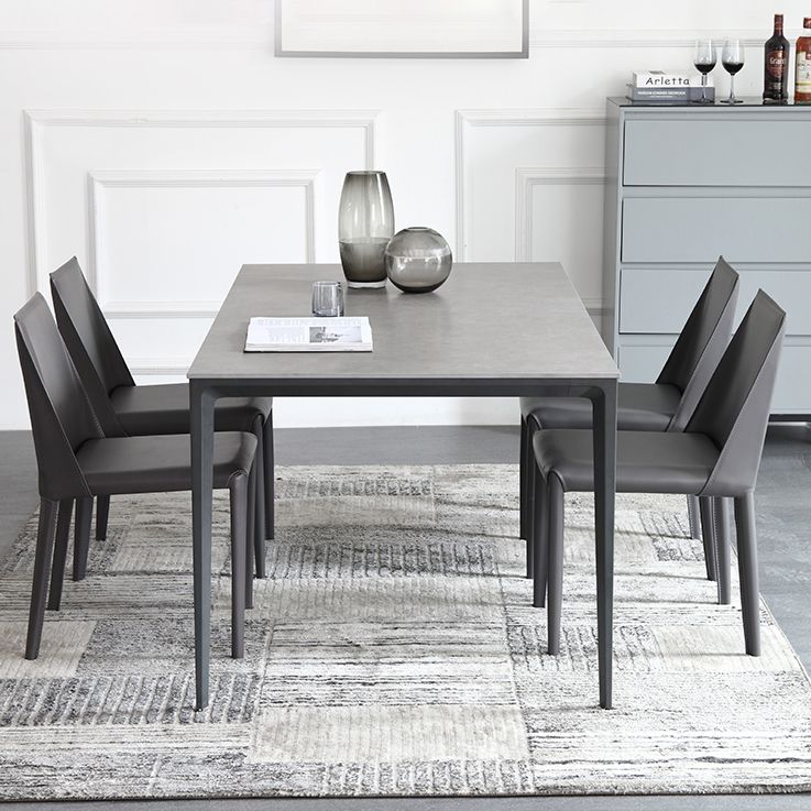 Industrial Style Home Sintered Stone Dining Table Metallic Base Rectangle Table Clearhalo ' dining_table' 'Dining Tables & Seating' 'Dining Tables' 'furn' 'furn_dining_table' 'Furniture' 'furniture_dining_table' 'Kitchen & Dining Furniture' 'kitchen&dining_furn' 'kitchen' 'kitchen_dining_table' 1200x1200_0b937b94-aa5c-411c-af0d-1ed5926ddaba