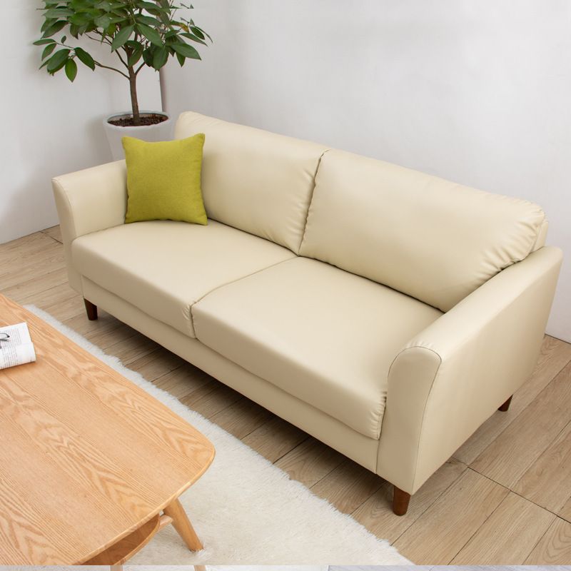 Modern 4 Wood Legs Standard Sofa Faux Leather Flared Arm Sofa Clearhalo 'furn' 'furn_sofas' 'Furniture' 'furniture_sofas' 'kitchen' 'kitchen_sofas' 'Living Room Furniture' 'Sofa' 'sofas' 1200x1200_0b93f219-eb8c-40d0-af19-61862626abd8