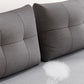 Gray Contemporary Convertible Sofa Bed Armless Seating with Pillows