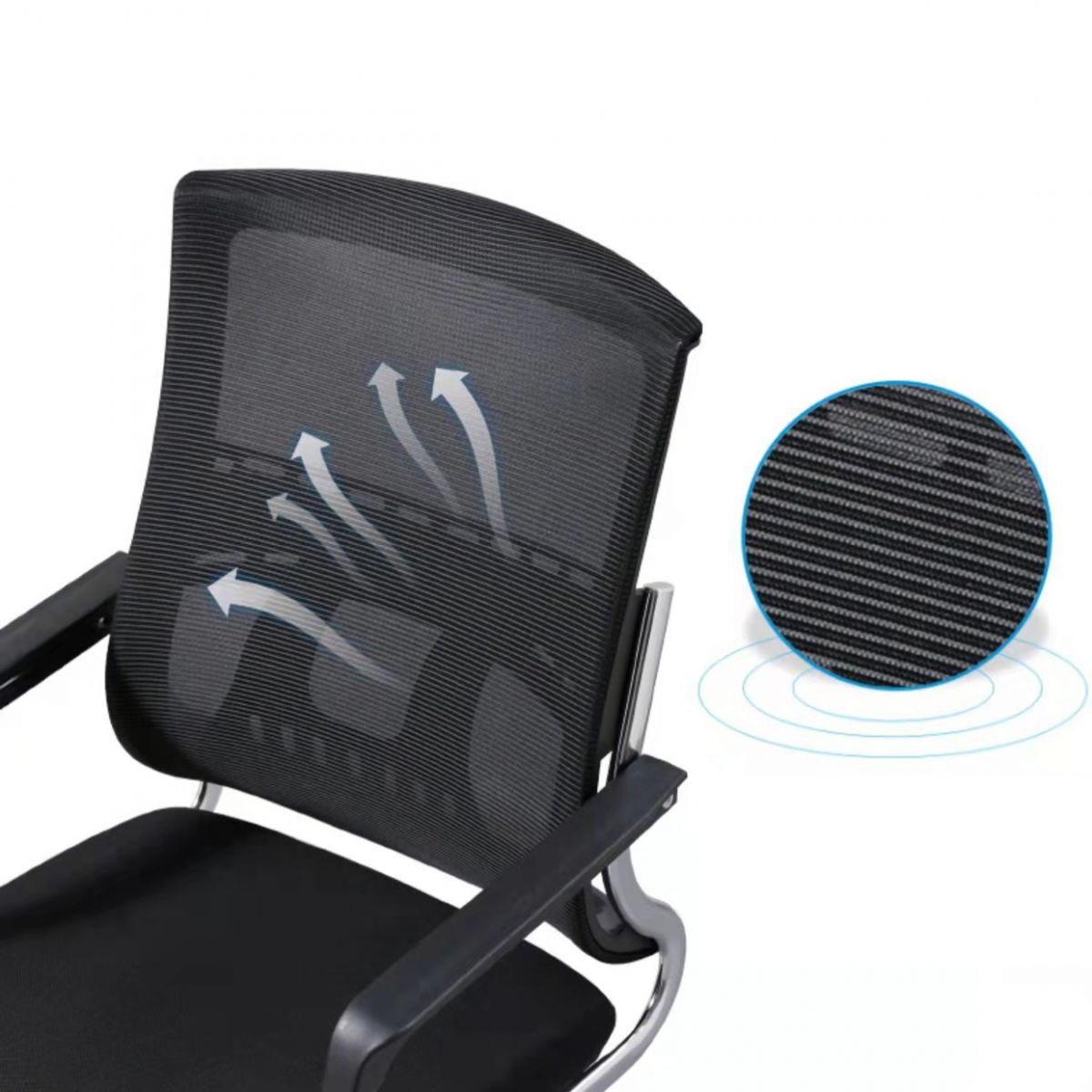 Ergonomischer gepolsterter Bürostuhl, moderner Schreibtischstuhl mit hoher Rückenlehne