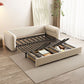 Glam Styled Metal Frame Sleeper Sofa Upholstered Square Arms Sofa Bed