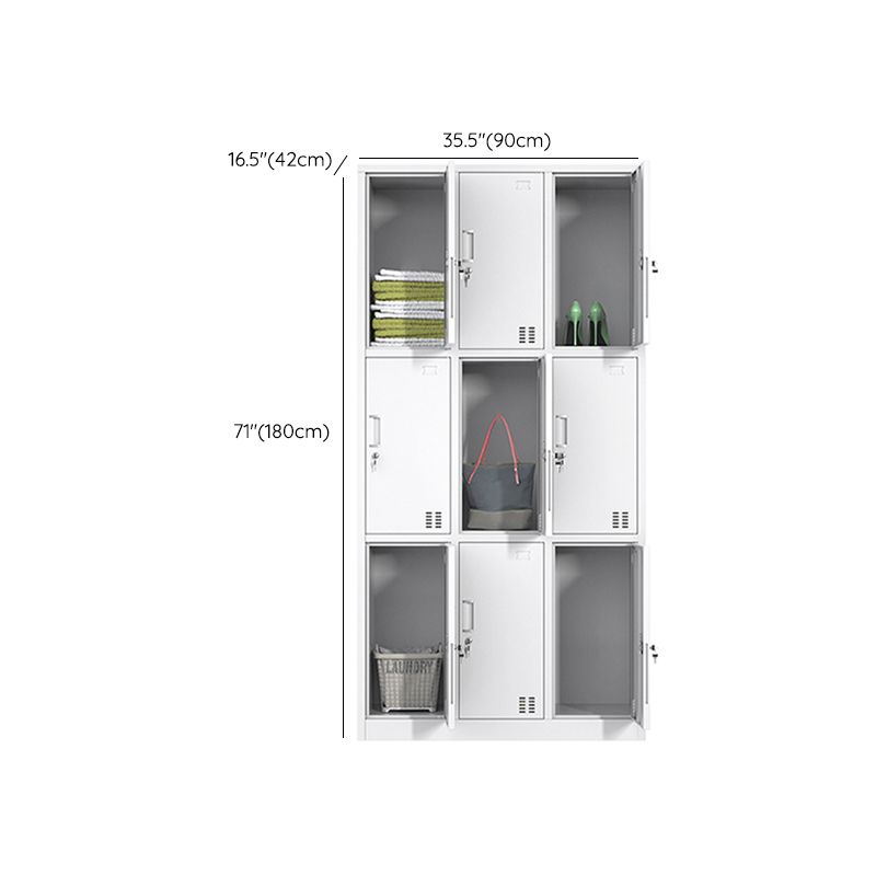 Gabinete de acero blanco con puertas con bisagras gabinete de almacenamiento moderno
