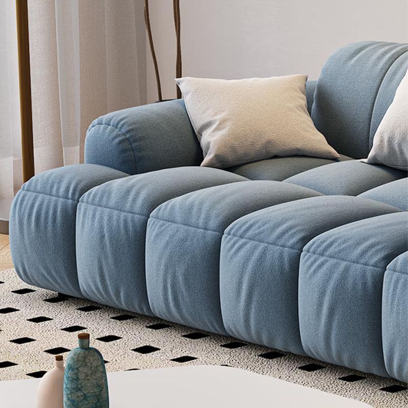 Divano scandinavo e chaise in blu e bianco di divano del braccio ad incasso