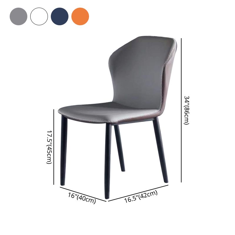 Contemporary Style Wingback Parsons Side Chairs Leather Dining Chairs (Set of 2) Clearhalo ' kitchen&dining_furn' 'Dining Chairs' 'Dining Tables & Seating' 'dining_chair' 'furn' 'furn_dining_chair' 'Furniture' 'furniture_dining_chair' 'Kitchen & Dining Furniture' 'kitchen' 1200x1200_0b990fdc-fe9d-4812-a3ee-0ef9c908810b