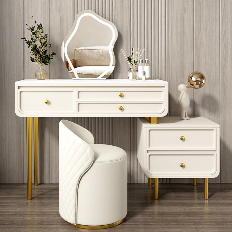 3/5 opbergladen make-up ijdelheid massief hout en stenen kaptafel