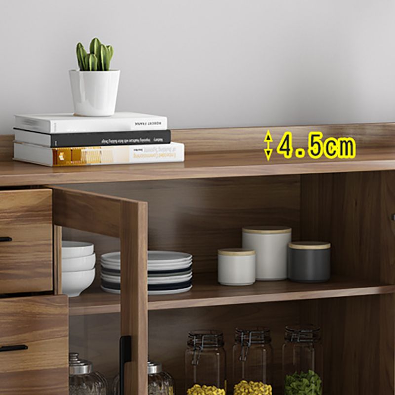 Sideboard moderna in sideboard da pranzo in legno ingegnerizzato marrone con porte per soggiorno