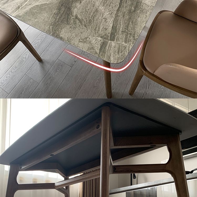 Modern Style Ash White Slate Rectangular Dining Table Set with 4 Legs Base Clearhalo 'Dining Room Sets' 'Dining Tables & Seating' 'dining_room_set' 'furn' 'furn_dining_room_set' 'Furniture' 'furniture_dining_room_set' 'Kitchen & Dining Furniture' 'kitchen&dining_furn' 'kitchen' 1200x1200_0b9b57eb-0f32-457a-8fcc-9c6b2cd9debc