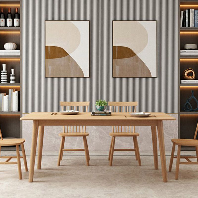 Luxury Rectangle Dining Table Solid Wood Dining Table with 4 Legs Clearhalo 'Dining Tables & Seating' 'Dining Tables' 'dining_table' 'furn' 'furn_dining_table' 'Furniture' 'Kitchen & Dining Furniture' 1200x1200_0b9c5d32-038f-48f1-8d3d-4f5616a6282f