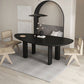 Nordic Simple Solid Wood Table for Restaurant Oval Table with Three Pedestal Clearhalo 'Dining Tables & Seating' 'Dining Tables' 'dining_table' 'furn' 'furn_dining_table' 'Furniture' 'furniture_dining_table' 'Kitchen & Dining Furniture' 'kitchen' 'kitchen_dining_table' 1200x1200_0b9c6977-8125-4e8d-8701-abfb1f41053a