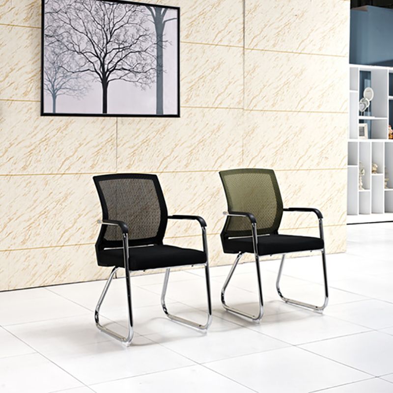Mid-Back Ergonomic Office Chair Contemporary No Wheels Desk Chair Clearhalo 'furn' 'furn_office_chair' 'Furniture' 'Office Chairs' 'Office Furniture' 'office_chair' 1200x1200_0b9cb585-d6e8-47e1-839f-61d8ad33505e