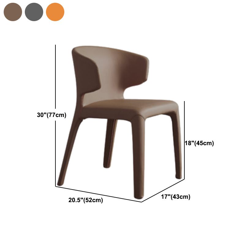 Matte Finish Solid Back Chair for Dining Room Faux Leather Contemporary Dining Chair Clearhalo 'Dining Chairs' 'Dining Tables & Seating' 'dining_chair' 'furn' 'furn_dining_chair' 'Furniture' 'Kitchen & Dining Furniture' 1200x1200_0b9d2a69-db70-4507-92f6-97a62028020d