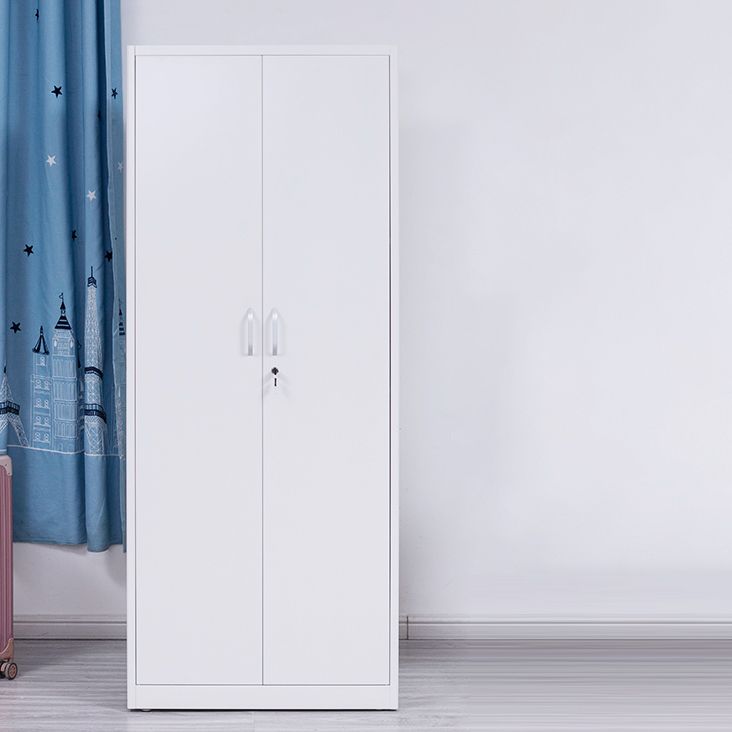 Contemporary Two Doors Wardrobe Armoire Steel Wardrobe Closet Clearhalo 'Armoires & Wardrobes' 'armoires_wardrobes' 'Bedroom Furniture' 'furn' 'furn_armoires_wardrobes' 'Furniture' 1200x1200_0b9d5e59-7fad-4b1f-93e7-31bcca932eb7