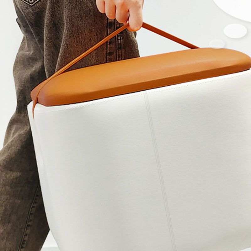 Modern Pouf Ottoman Fabric Upholstered Solid Color Portable Square Ottoman with Storage Clearhalo 'furn' 'furn_ottomans_poufs' 'Furniture' 'Living Room Furniture' 'Ottomans & Poufs' 'ottomans_poufs' 1200x1200_0b9fa614-6a74-4b30-a94e-8281cc7fe937