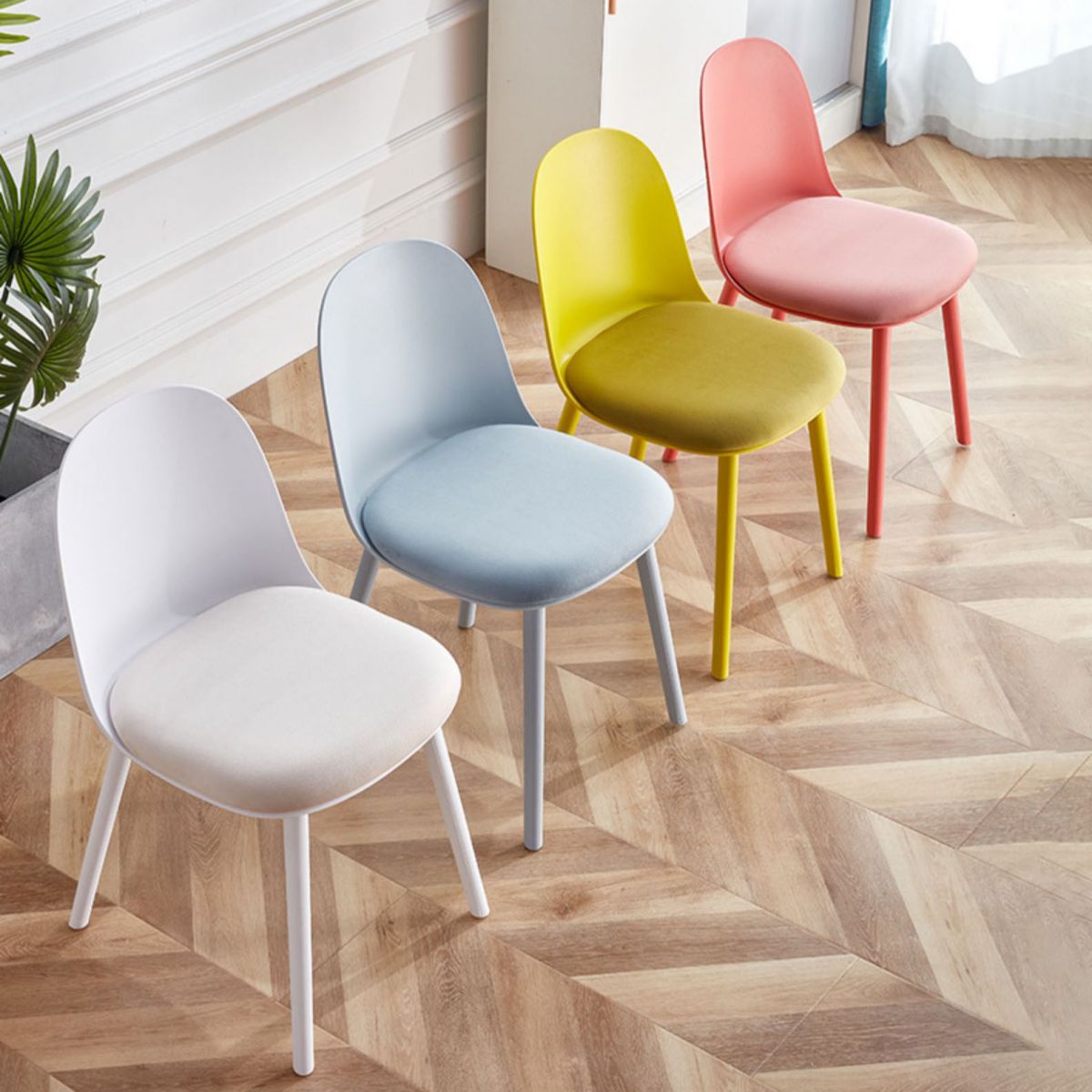 Contemporary Chair Dining Armless Side Chairs with Plastic Legs for Kitchen Clearhalo ' kitchen&dining_furn' 'Dining Chairs' 'Dining Tables & Seating' 'dining_chair' 'furn' 'furn_dining_chair' 'Furniture' 'furniture_dining_chair' 'Kitchen & Dining Furniture' 'kitchen' 1200x1200_0ba0222d-565c-4826-9e39-04eb0364eef0
