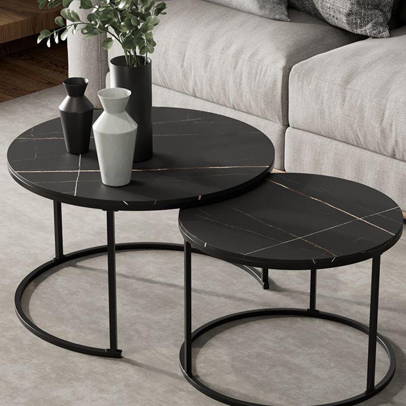 Round Nesting Coffee Table Modern Minimalist Slate Coffee Table Clearhalo 'Coffee & Accent Tables' 'Coffee Tables' 'coffee_tables' 'furn' 'furn_coffee_tables' 'Furniture' 'Living Room Furniture' 1200x1200_0ba16387-0e97-49c6-bd1f-6884e960f306
