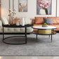 17.7" H Round Slate Coffee Table 4 Legs Cocktail Table with 2 Drawers Clearhalo 'Coffee & Accent Tables' 'Coffee Tables' 'coffee_tables' 'furn' 'furn_coffee_tables' 'Furniture' 'Living Room Furniture' 1200x1200_0ba1e688-e7d9-4f87-a90e-a4bf2617ed37