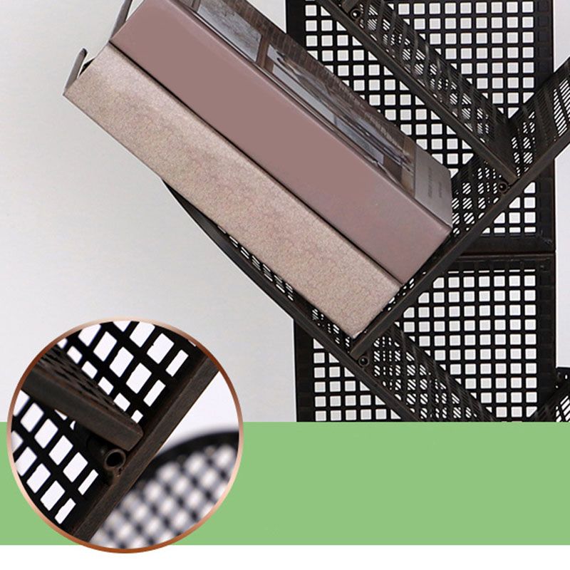 Modern Metal Bookcase Geometric Closed Back Bookshelf in Burnish Clearhalo 'Bookcases' 'furn' 'furn_bookcases' 'Furniture' 'Office Furniture' 1200x1200_0ba2617d-9399-4237-afe1-95da4c3c41e7