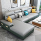Contemporary Stain-Resistant Faux Leather for Living Room Sofa with Storage