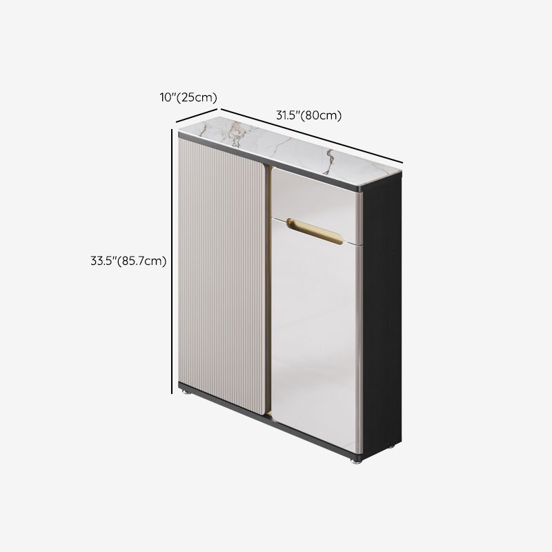 Scheda laterale per scaffalature regolabili in pietra sideboa glam con armadi e cassetti