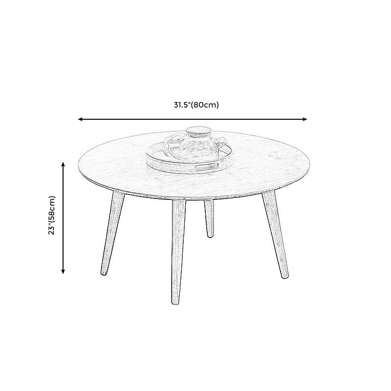 Round Wood Coffee Table Scandinavian 4 Legs Natural Cocktail Table Clearhalo 'Coffee & Accent Tables' 'Coffee Tables' 'coffee_tables' 'furn' 'furn_coffee_tables' 'Furniture' 'Living Room Furniture' 1200x1200_0ba395d0-a1c3-4bba-aaa7-2e977f0eee5b