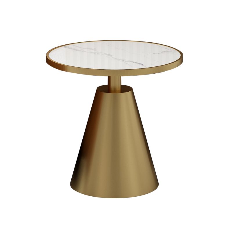 Tavolo da tavolo da piedistallo in metallo arrotonda rotondo contemporaneo