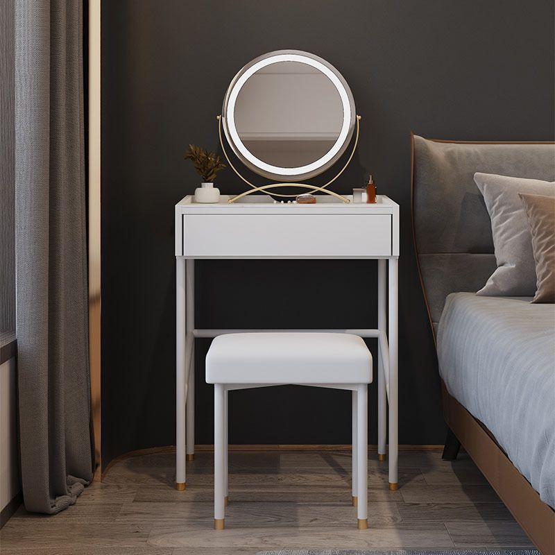 Modern White Vanity Solid Wood Makeup Dressing Table Stool Set Clearhalo 'Bedroom Furniture' 'furn' 'furn_makeup_vanities' 'Furniture' 'Makeup Vanities' 'makeup_vanities' 1200x1200_0ba3c250-0815-4740-ae03-0c02e3e271ab