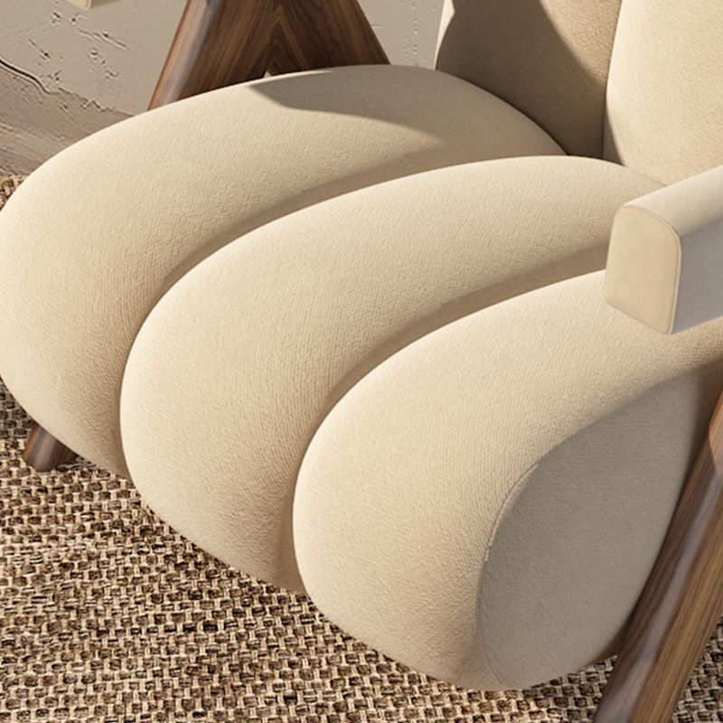 Scandinavian Wood Frame Lounge Chair Sewn Pillow Back Arm Chair Clearhalo 'Accent Chairs' 'accent_chairs' 'Chairs & Seating' 'furn' 'furn_accent_chairs' 'Furniture' 'Living Room Furniture' 1200x1200_0ba69898-4383-49e7-a8b0-3422420081ee