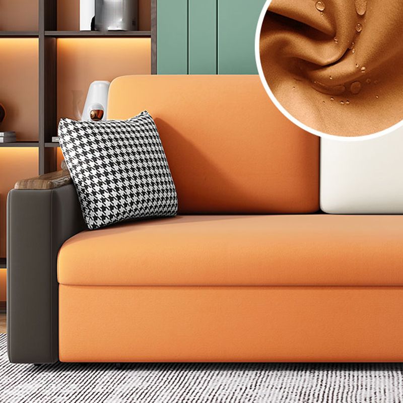 Orange Stain-Resistant Sofa Bed 26.77"H Fabric Sloped Arm Sofa Bed Clearhalo 'furn' 'furn_sofas' 'Furniture' 'furniture_sofas' 'Living Room Furniture' 'Sofa' 'sofas' 1200x1200_0ba7cc20-bfc1-4bb1-91b4-de9f25dcd95c