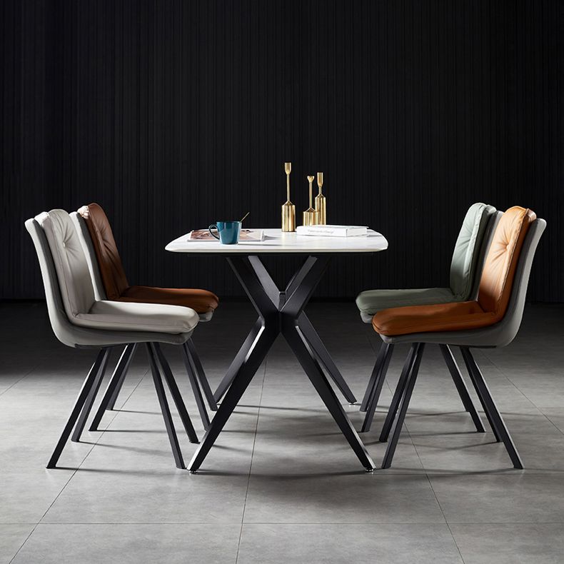Contemporary Style Metal Dining Chair Dining Armless Side Chair for Kitchen Clearhalo ' kitchen&dining_furn' 'Dining Chairs' 'Dining Tables & Seating' 'dining_chair' 'furn' 'furn_dining_chair' 'Furniture' 'furniture_dining_chair' 'Kitchen & Dining Furniture' 'kitchen' 1200x1200_0ba80761-b836-4c86-b769-de9a0542b3cf